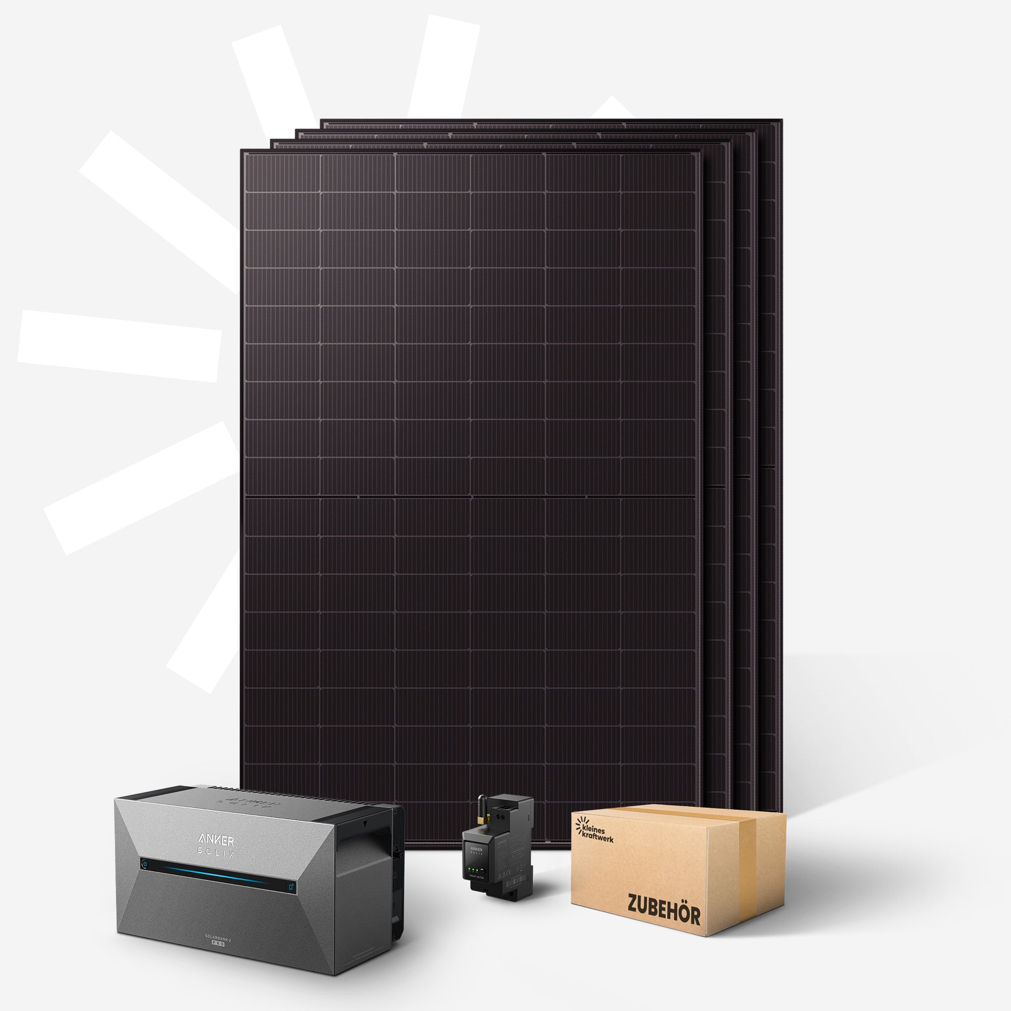 Quattro XL - 2000Wp Balkonkraftwerk mit Speicher Anker SOLIX Solarbank 2 Pro Quattro XL - 2000Wp Balkonkraftwerk mit Speicher Anker SOLIX Solarbank 2 Pro