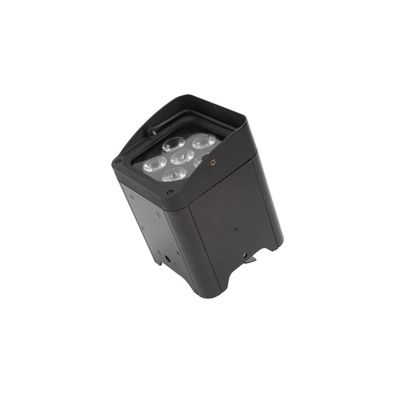 LED-BODENSCHEINWERFER - NETZ- ODER AKKUBETRIEBEN - 6 x 12 W RGBWA-UV-LED - SCHWARZ LED-BODENSCHEINWERFER - NETZ- ODER AKKUBETRIEBEN - 6 x 12 W RGBWA-UV-LED - SCHWARZ