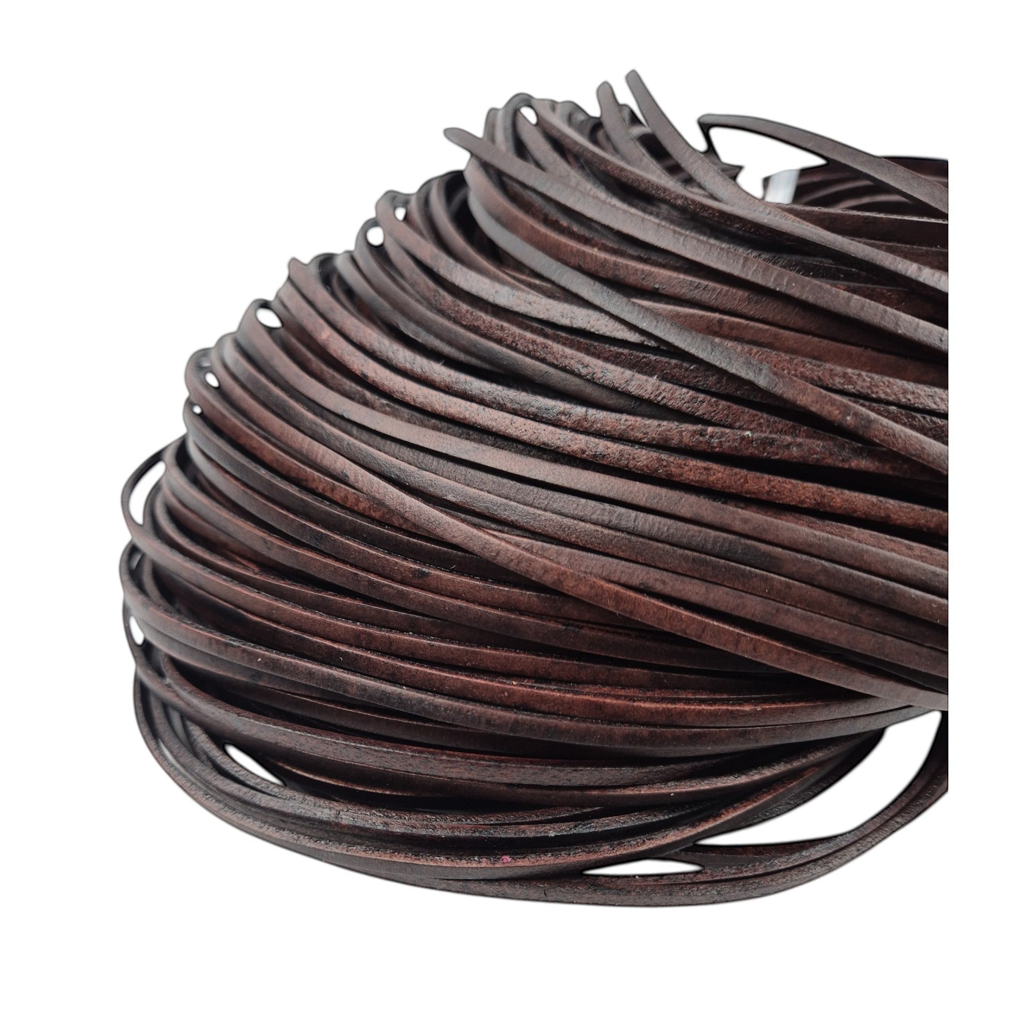 Lederband Flach Eckig 3 mm x 2 mm - Antik Braun Lederband Flach Eckig 3 mm x 2 mm - Antik Braun