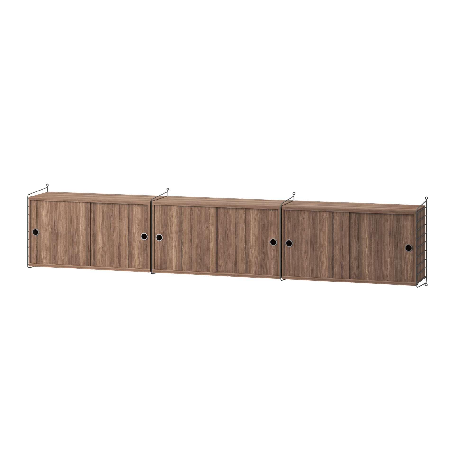 Sideboard wandhängend Dunkelgrau Walnuss