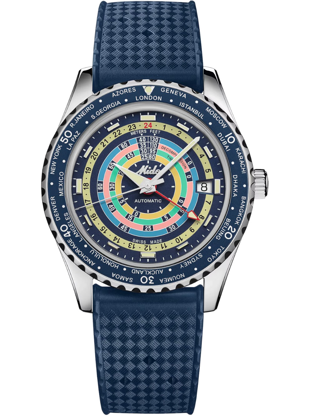 Mido M0268291704100 Herrenuhr Ocean Star Decompression Worldtimer Automatik Set 41mm 20ATM