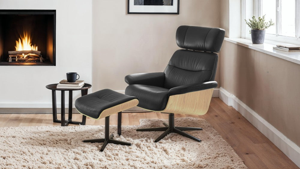 MANILA Loungesessel inkl. Hocker - braun / Walnuss - Gallery 3 MANILA Loungesessel inkl. Hocker - braun / Walnuss