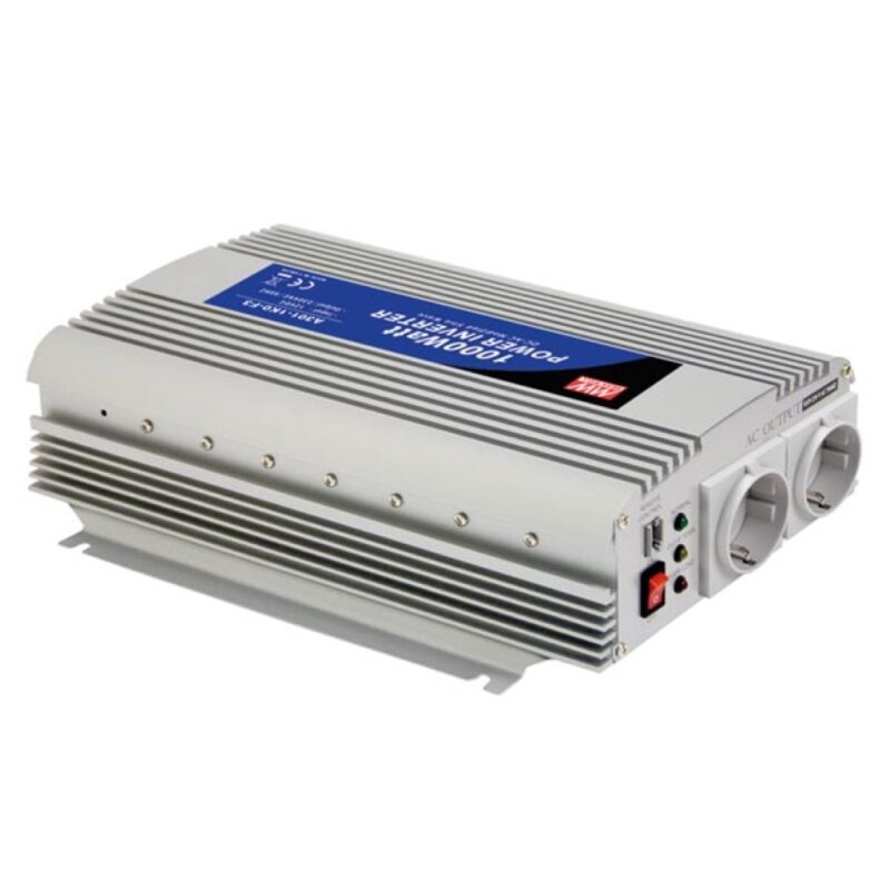 MEANWELL - DC-AC-WECHSELRICHTER - MODIFIZIERTE SINUSWELLE - 12 V - 1000 W - SCHUTZKONTAKT-STECKDOSE (STECKER-TYP F) MEANWELL - DC-AC-WECHSELRICHTER - MODIFIZIERTE SINUSWELLE - 12 V - 1000 W - SCHUTZKONTAKT-STECKDOSE (STECKER-TYP F)