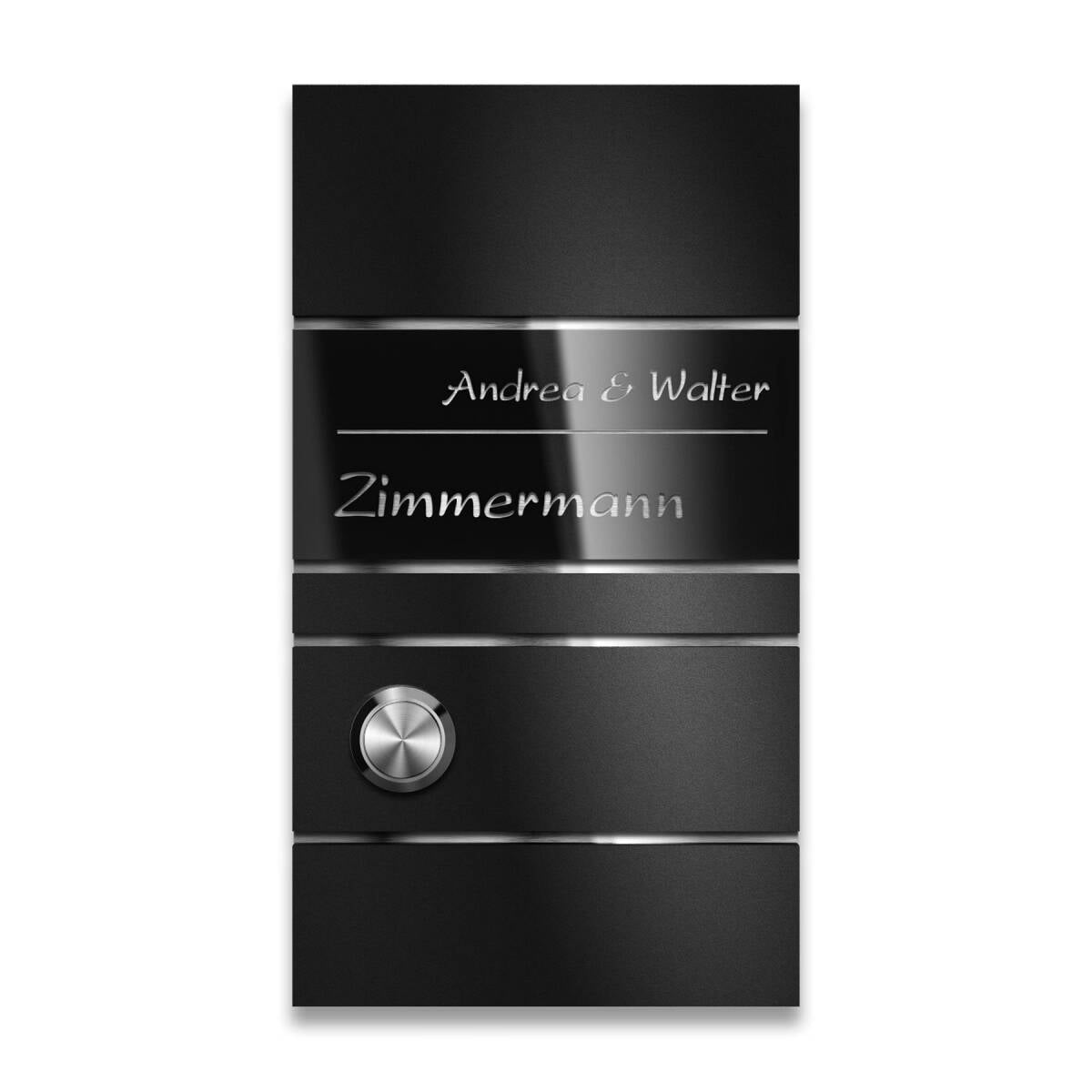 Metzler Design Funkklingel Schwarz Gravur | Ava Slim Metzler Design Funkklingel Schwarz Gravur | Ava Slim