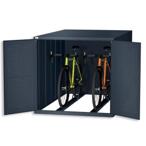 Metzler Fahrradgarage | Fahrradbox für zwei Fahrräder mit Führungsschienen | Anthrazit