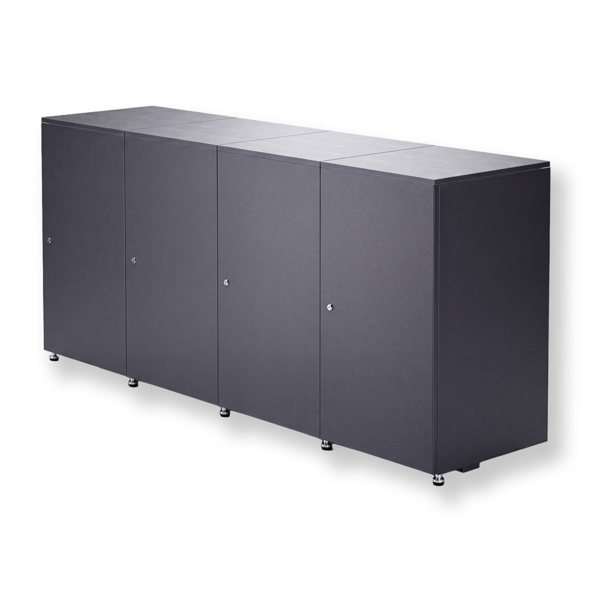 Metzler Mülltonnenbox | 4er | 240l | aus Aluminium | rostfrei & massiv | Eisenglimmer