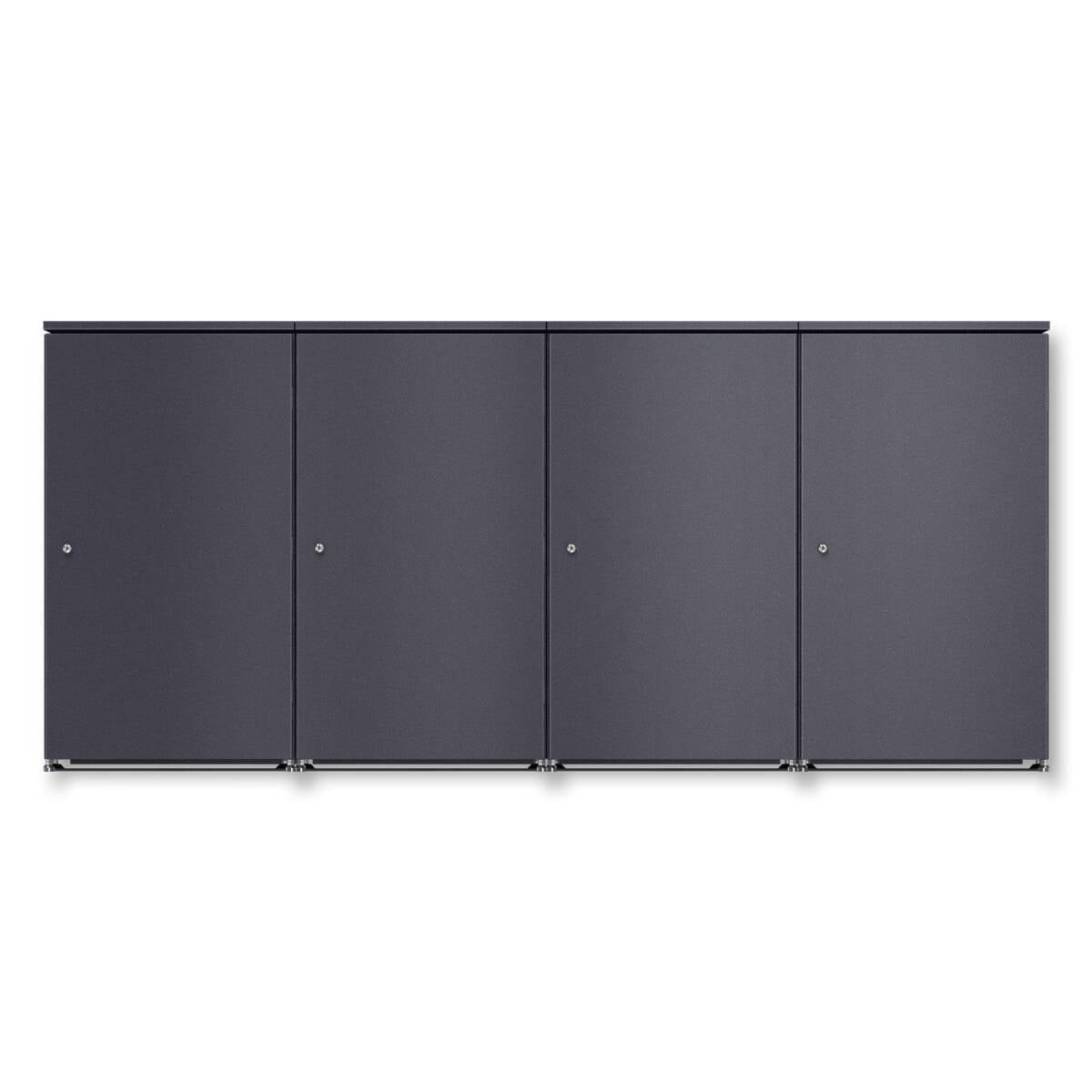 Metzler Mülltonnenbox | 4er | 240l | aus Aluminium | rostfrei & massiv | Eisenglimmer