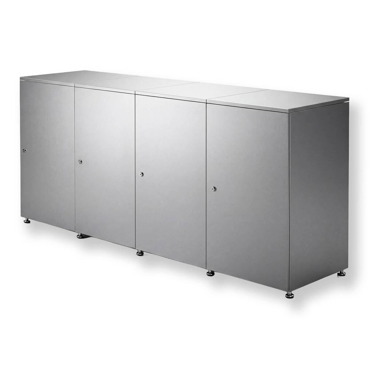Metzler Mülltonnenbox | 4er | 240l | aus Aluminium | rostfrei & massiv | Grau