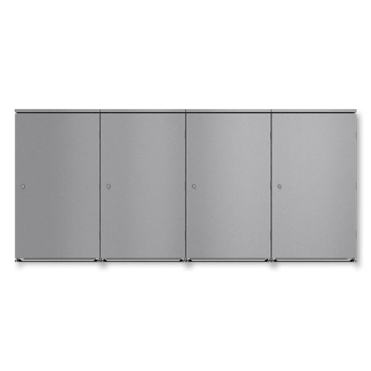 Metzler Mülltonnenbox | 4er | 240l | aus Aluminium | rostfrei & massiv | Grau
