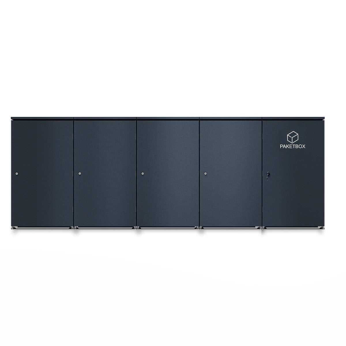 Metzler Mülltonnenbox | 4er mit Paketbox | Extra großes Volumen | Aus Aluminium | Höhenverstellbare Füße | Anthrazit