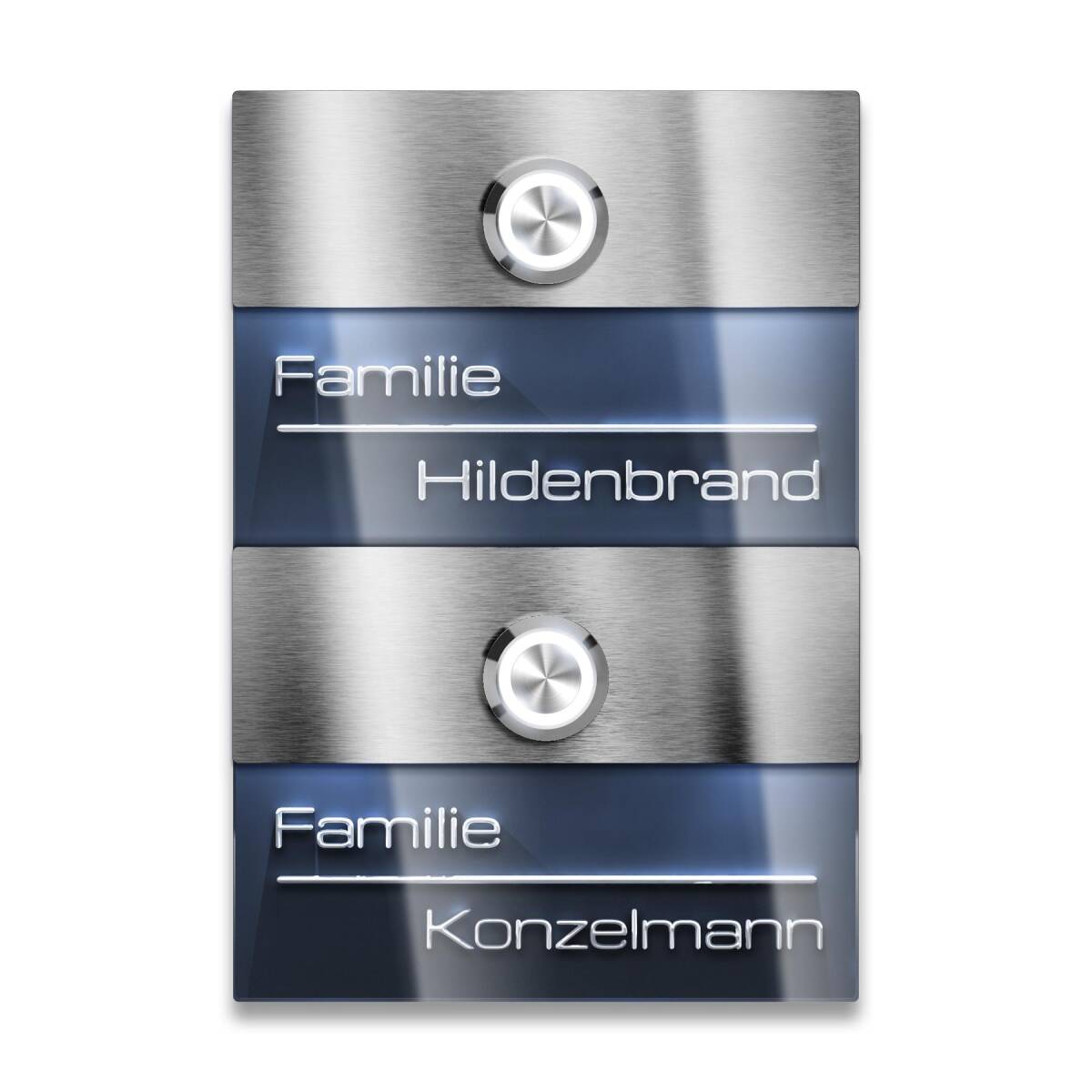 Metzler Türklingel für Zweifamilienhaus Edelstahl Anthrazit verschiedene Optionen | Sena M2