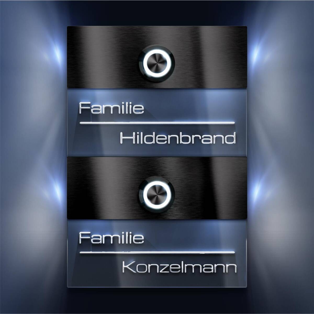 Metzler Türklingel für Zweifamilienhaus Edelstahl Anthrazit verschiedene Optionen | Sena M2