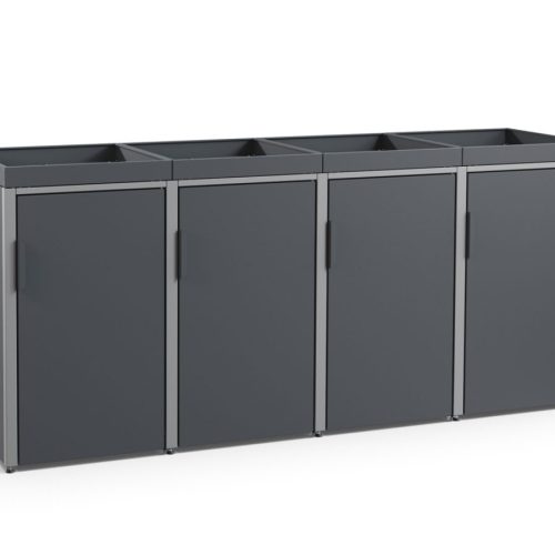 4er Mülltonnenverkleidung Anthrazit 120 Liter MEISTERBOX