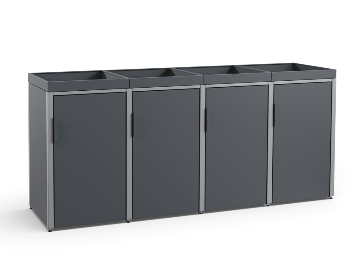 4er Mülltonnenverkleidung Anthrazit 120 Liter MEISTERBOX