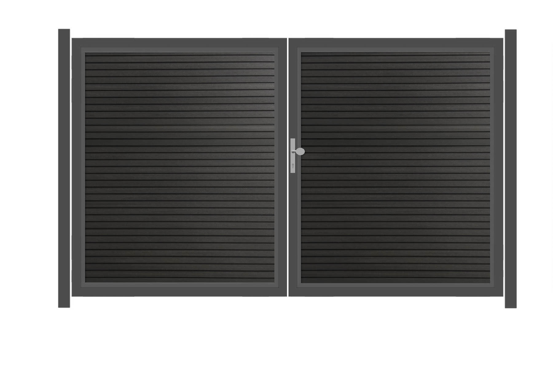 SYSTEM NEO PLATINUM Doppeltor-Set in Anthrazit Breite 3600mm Höhe 1800mm Links Klinke Montageprofil zum Einbetonieren Weiß Manuell betrieben SYSTEM NEO PLATINUM Doppeltor-Set in Anthrazit Breite 3600mm Höhe 1800mm Links Klinke Montageprofil zum Einbetonieren Weiß Manuell betrieben