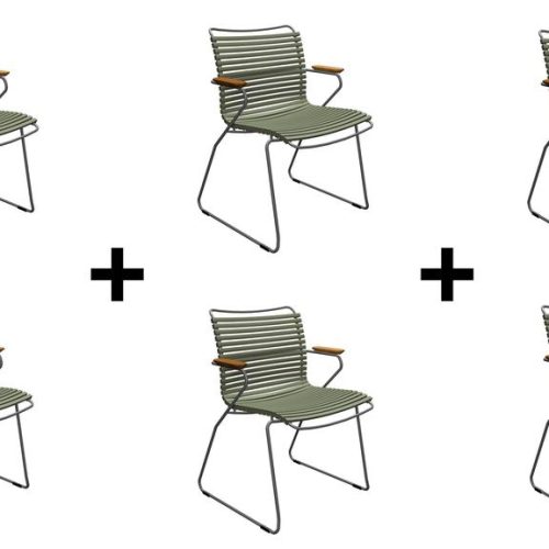 Sparset 6 tlg. Stuhl Click olivgrün