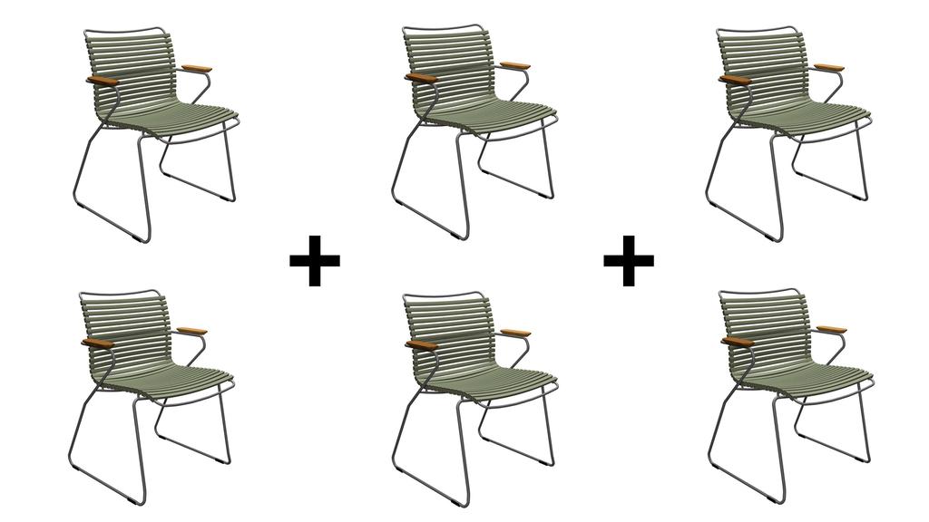 Sparset 6 tlg. Stuhl Click olivgrün Sparset 6 tlg. Stuhl Click olivgrün