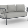 Daisy bequemes 2-Sitzer Loungesofa Outdoor dunkelgrau grau-weiß
