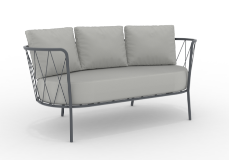 Daisy bequemes 2-Sitzer Loungesofa Outdoor dunkelgrau grau-weiß