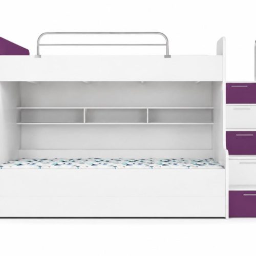DOPPELSTOCKBETT "HOCHGLANZ" KINDER HOCHBETT ETAGENBETT Lila SOFORT – FARBWAHL