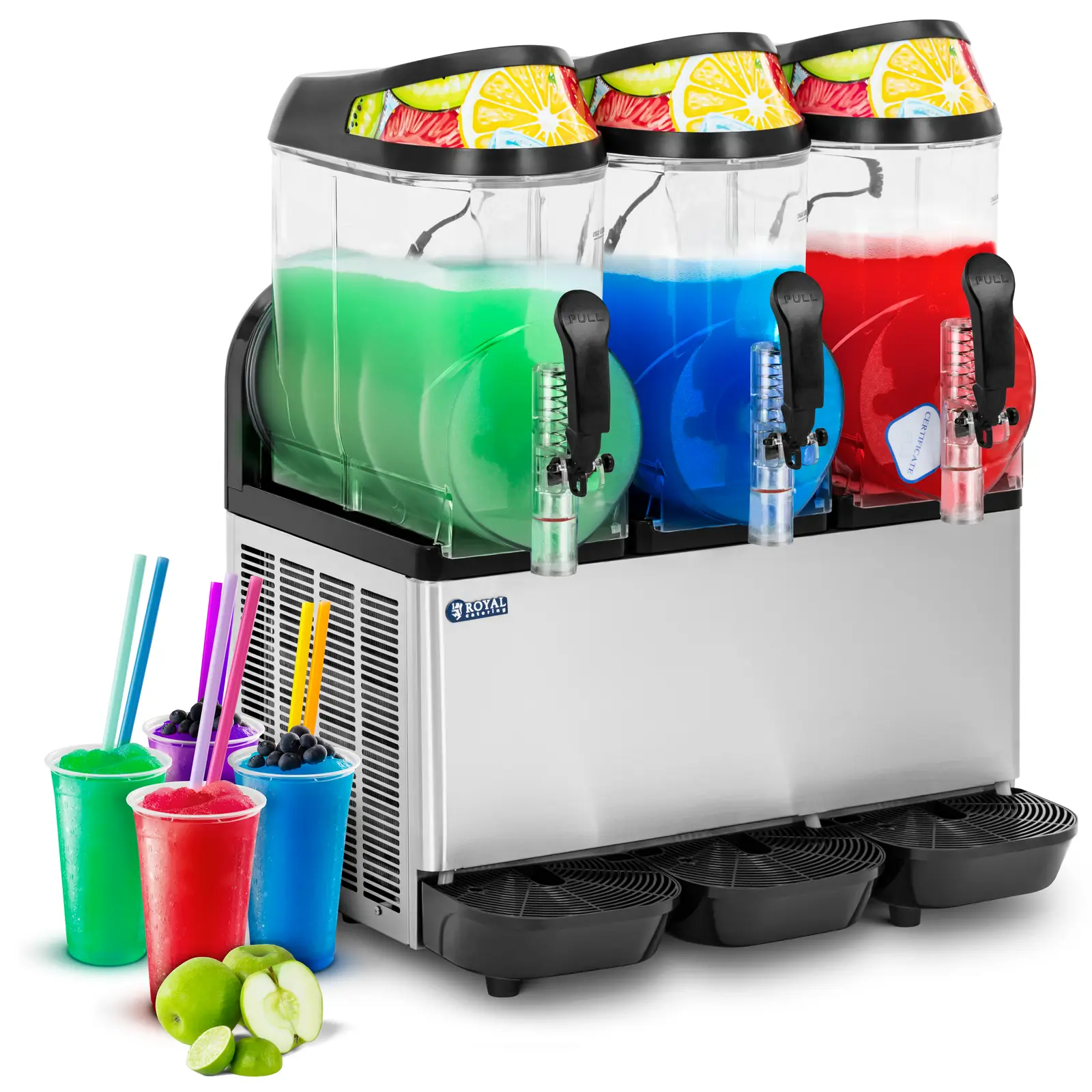 B-Ware Slush-Maschine - 3 x 14 l - LED - digitales Bedienfeld - Royal Catering