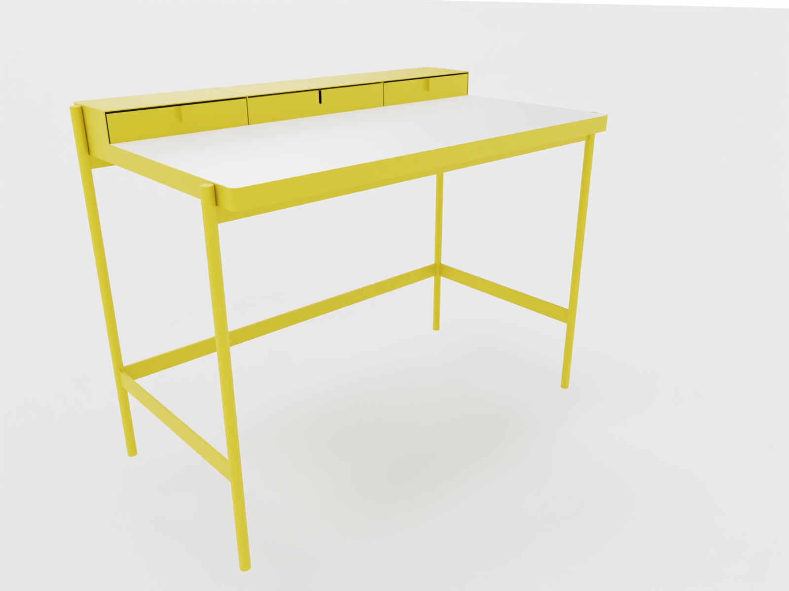 PS 20 Sekretär/Schminktisch Zitronengelb (RAL 1012) Laminat Weiß