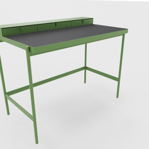 PS 20 Sekretär/Schminktisch Resedagrün (RAL 6011) Linoleum Schwarz PS 20 Sekretär/Schminktisch Resedagrün (RAL 6011) Linoleum Schwarz
