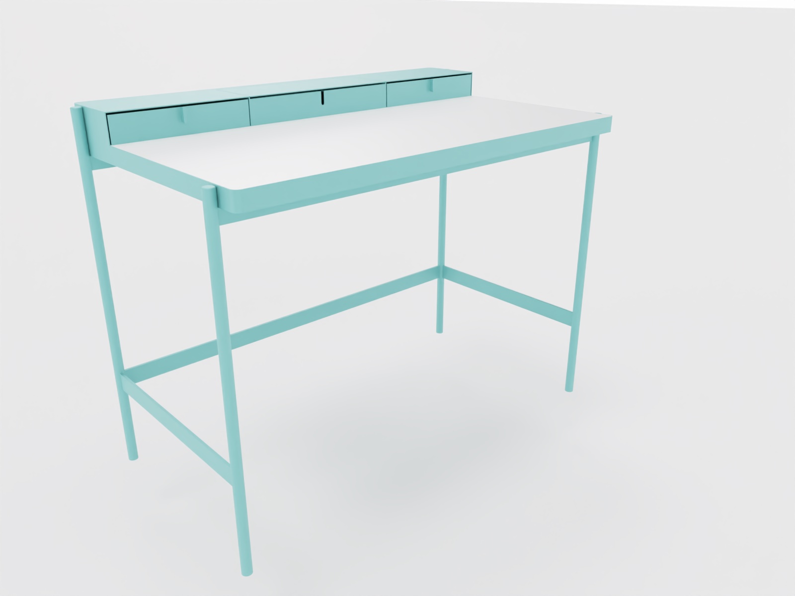 PS 20 Sekretär/Schminktisch Pastelltürkis (RAL 6034) Laminat Weiß - Gallery 1 PS 20 Sekretär/Schminktisch Pastelltürkis (RAL 6034) Laminat Weiß