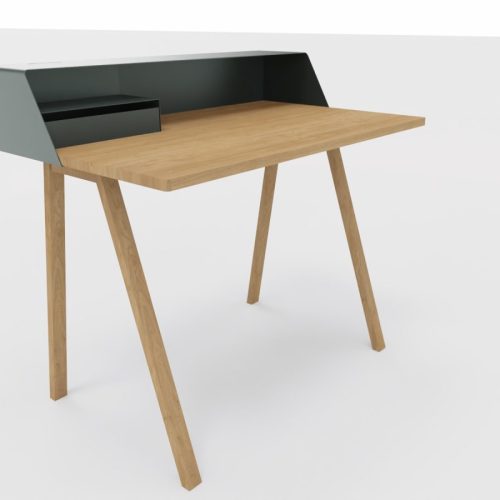 PS 04 Sekretär basaltgrau (RAL 7012) Eiche geölt