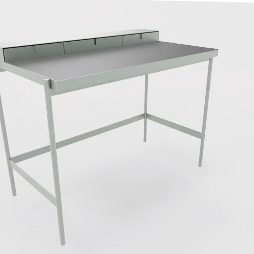 PS 20 Sekretär/Schminktisch Verkehrsgrau (RAL 7042) Linoleum Grau PS 20 Sekretär/Schminktisch Verkehrsgrau (RAL 7042) Linoleum Grau