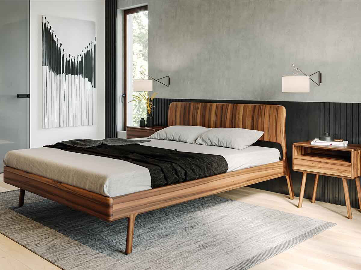 rast Massivholzbett Aristeo 90 x 190 cm Rotbuche natur
