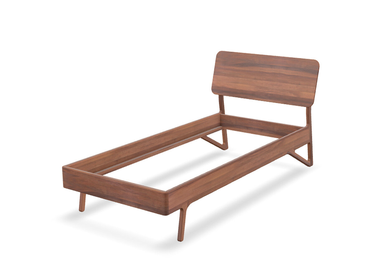 rast Massivholzbett Enzo 90 x 190 cm Schwarz-gebeizte Buche