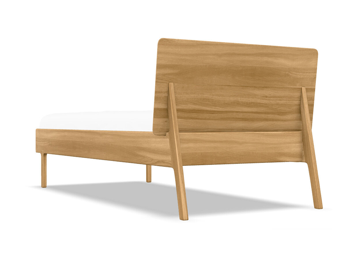 rast Massivholzbett Luka 90 x 190 cm Schwarz-gebeizte Buche