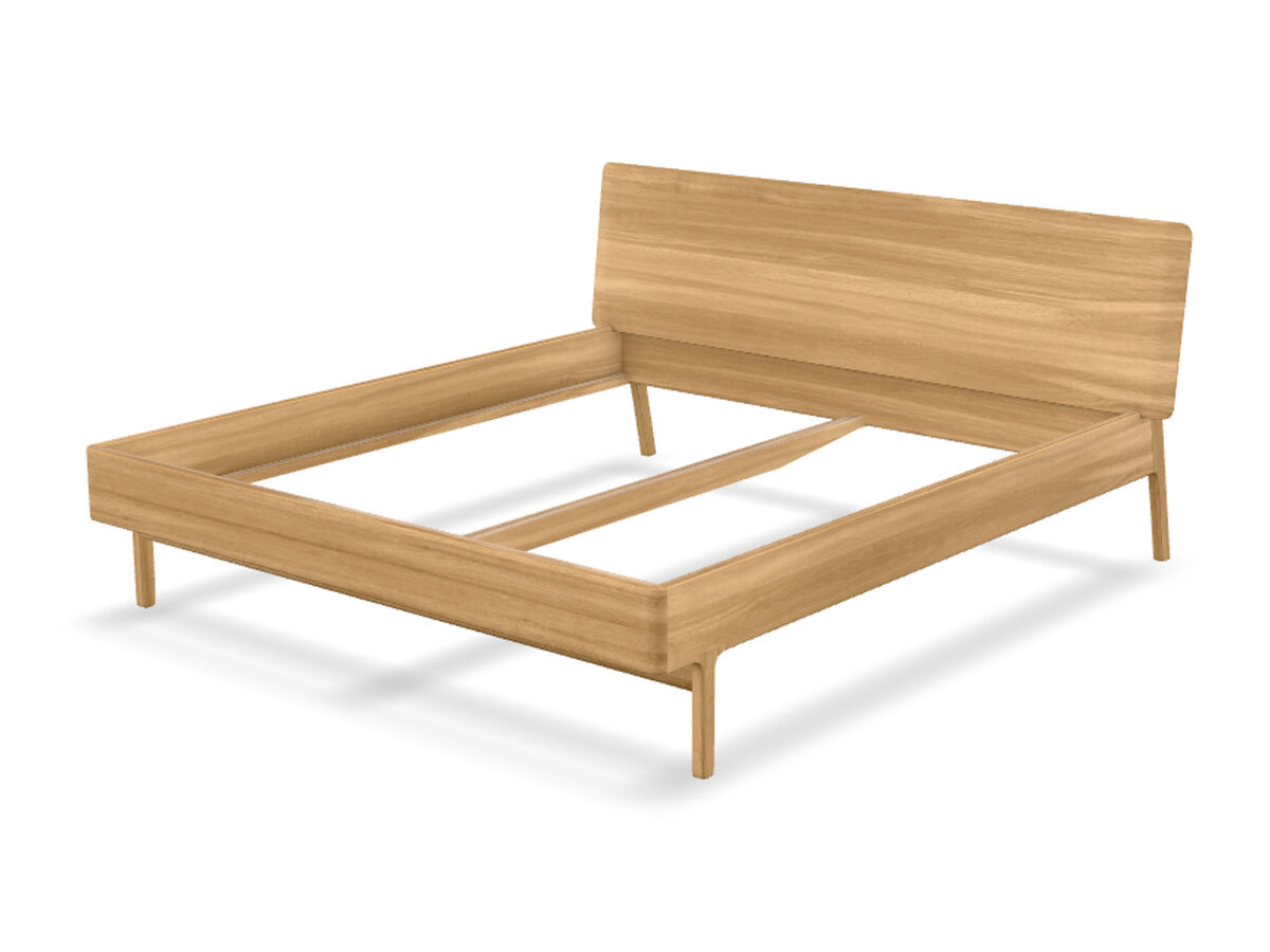 rast Massivholzbett Luka 90 x 190 cm Schwarz-gebeizte Buche