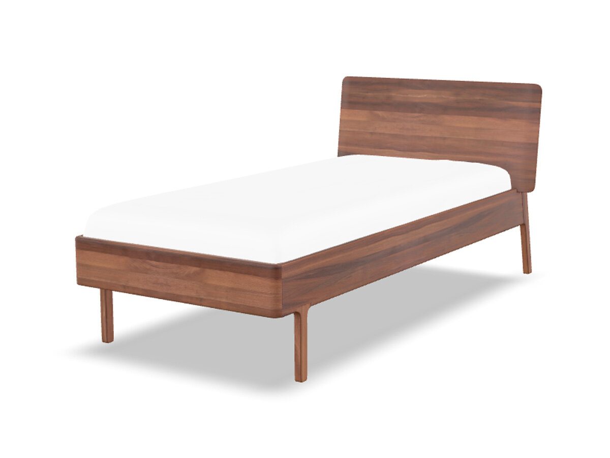 rast Massivholzbett Luka 90 x 190 cm Schwarz-gebeizte Buche