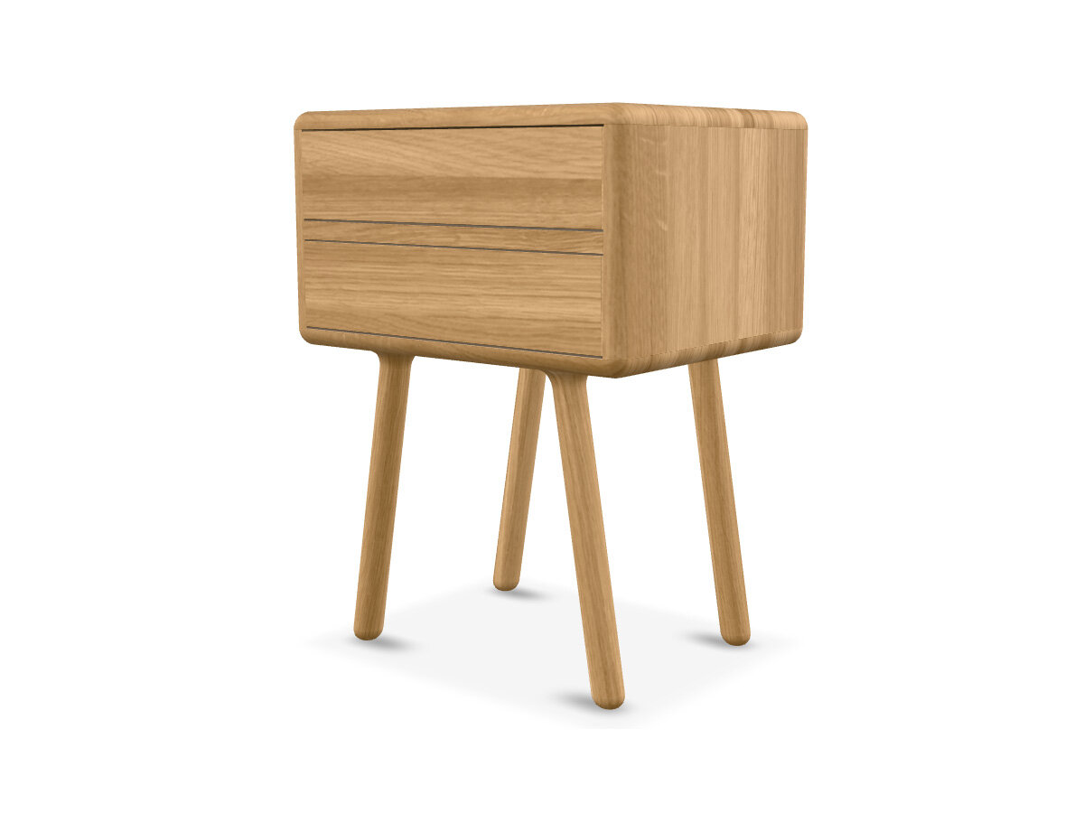 rast Nachttisch Aristeo Kirsche natur 45 cm mit zwei Schubfächern