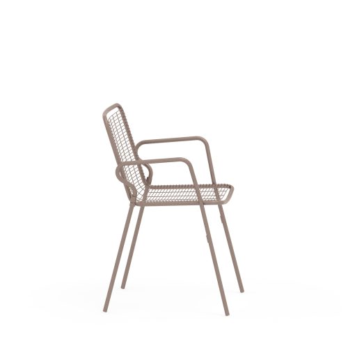Roma Gartenstuhl mit Armlehne stapelbar Bronze