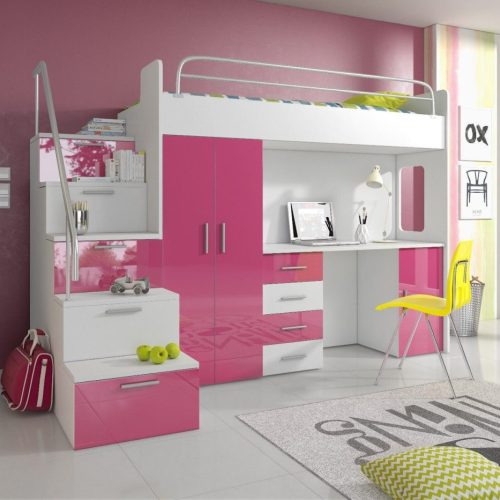 DOPPELSTOCKBETT STOCKBETT ROSA BETT KINDERZIMMER ETAGENBETT MIT SCHREIBTISCH DOPPELSTOCKBETT STOCKBETT ROSA BETT KINDERZIMMER ETAGENBETT MIT SCHREIBTISCH