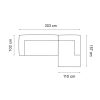 ScandinavianUpholstery Sofa Kornum mit Chaise PK1 300 Sand Weda Armlehne links; Chaise rechts