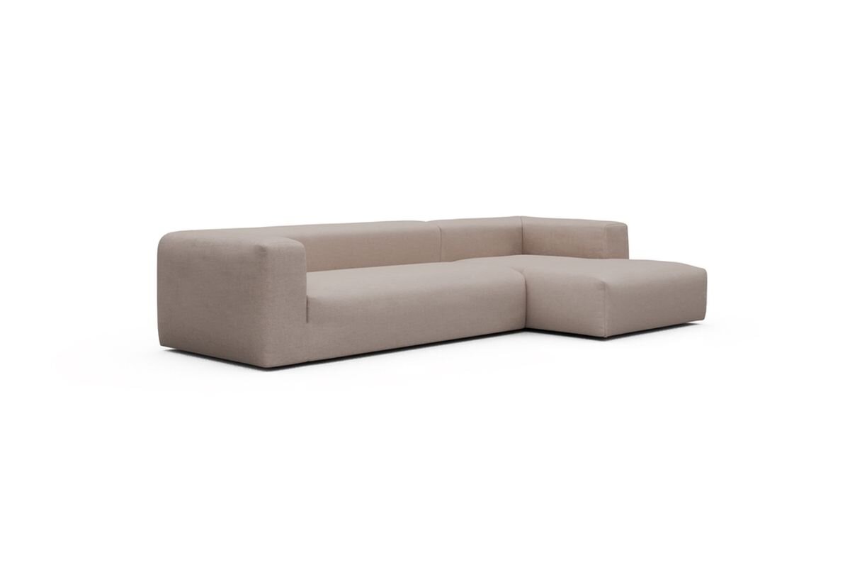 ScandinavianUpholstery Sofa Kornum mit Chaise PK1 300 Sand Weda Armlehne links; Chaise rechts