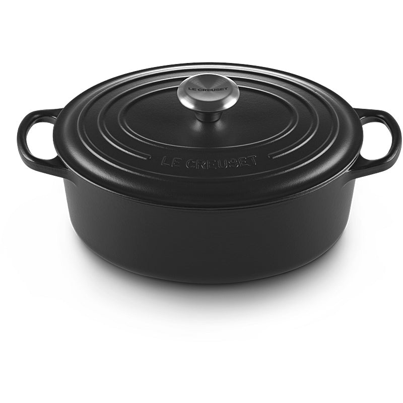 Le Creuset Bräter Signature oval 29cm Schwarz matt innen & außen