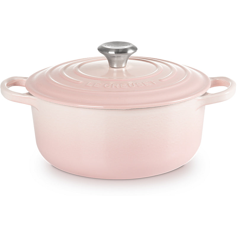 Le Creuset Bräter Signature rund 24 cm Shell Pink