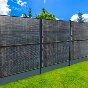 Solarzaun Set Zum Aufdübeln 5,25 m mit Abdeckblech RAL 7016 Anthrazitgrau