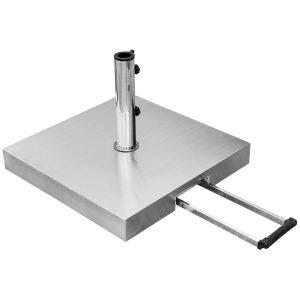 Rollbarer Sonnenschirmständer aus Granit mit Edelstahlhaube