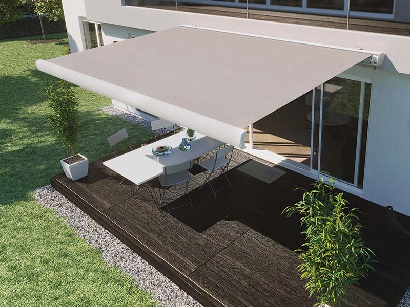 Vollkassettenmarkise Centro Design nach Maß - Individuell wählbar bis zu 600.00 x 400.00 cm (B x H) - Vollkassettenmarkise Centro Design - Geradlinige Designermarkise für höchste Ansprüche