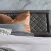 TPT Balkenbett 820 VII Wildeiche 140 x 200 cm Anthrazit, gesteppt ohne