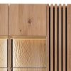 TPT Doppelvitrine 1 Ascona Wildeiche Holzfüsse schwarz Standard ohne