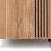 TPT Doppelvitrine 1 Ascona Wildeiche Holzfüsse schwarz Standard ohne