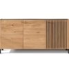 TPT Sideboard 3 Ascona Wildeiche Holzfüsse schwarz mit Inlay