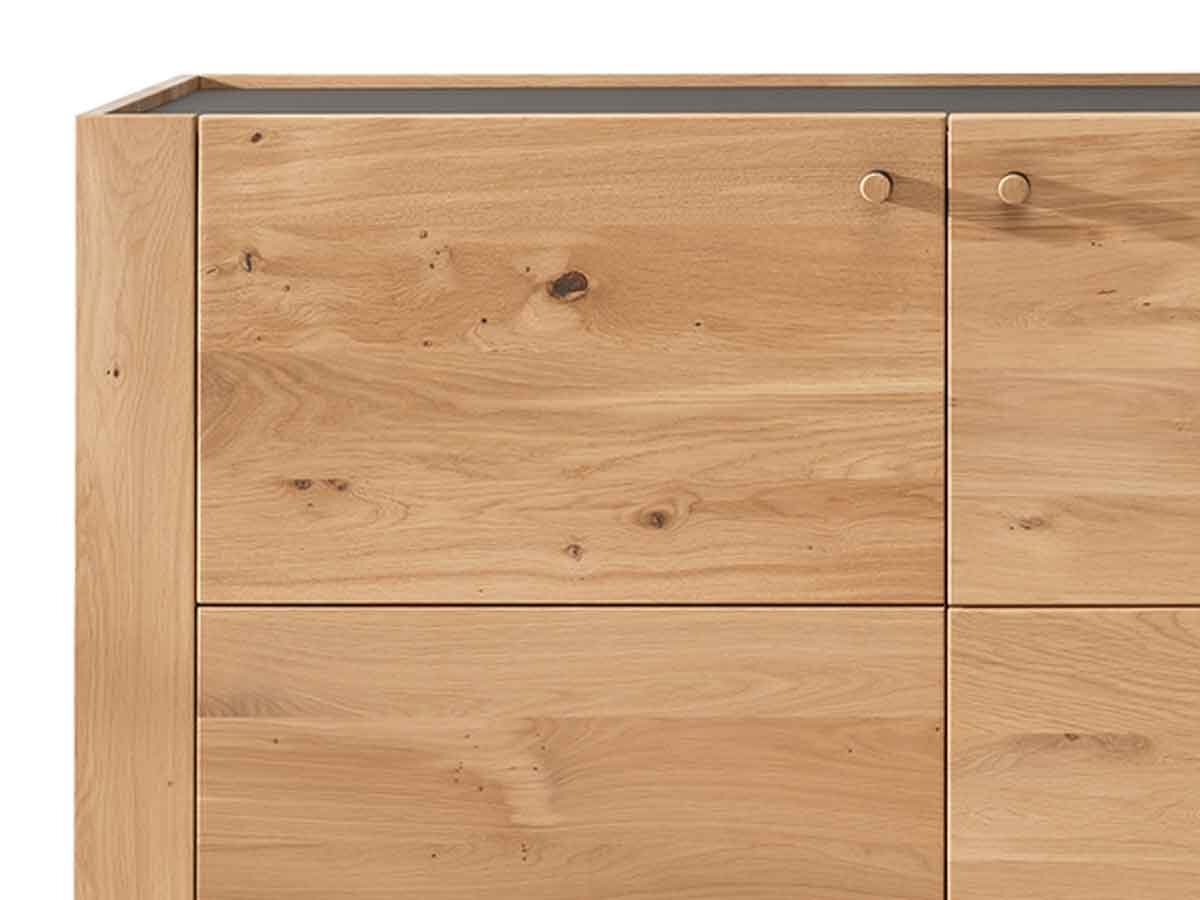 TPT Sideboard 3 Ascona Wildeiche Holzfüsse schwarz mit Inlay